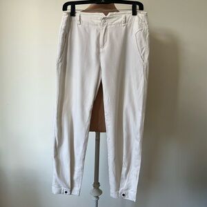 Go By Go Silk White Cropped High Rise Zip-Up Pants EUC Size 0